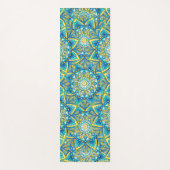 ブルーマンカラフルダラパターンイエローターコイズ ヨガマット (正面)