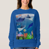 ブルーマンタの海アドベンチャーコカラフルラルズダイブ スウェットシャツ (正面)
