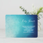 ブルーマンダラかわいらし抽象芸術赤ちゃんシャワー 招待状 (スタンド正面)