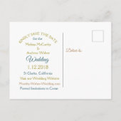 ブルーマンダラと金ゴールド日付はがきを保存 案内ポストカード (裏面)