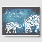 ブルーマンダラスオンホワイトゾウ少年の赤ちゃんシャワー ゲストブック (裏面)