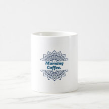 ブルーマンダラスプリットパターンモーニングコーヒー陶器