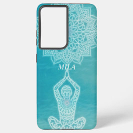 ブルーマンダラデザインサムスン銀河系ケース SAMSUNG GALAXY S21 ULTRAケース