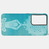 ブルーマンダラデザインサムスン銀河系ケース SAMSUNG GALAXYケース (左側面)