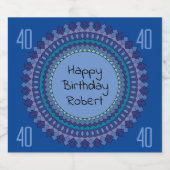 ブルーマンダラバースデーパーティー追加の名前 リキュールボトルラベル (シングルラベル)