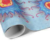 ブルーマンダラパターンラッピング紙 ラッピングペーパー (ロールコーナー)