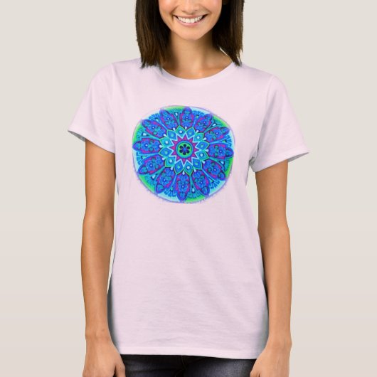 ブルーマンダラTシャツ Tシャツ (正面)