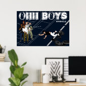 ブルーマン・オン・バイクがマンホールを襲うオーボーイズ ポスター (ホームオフィス)