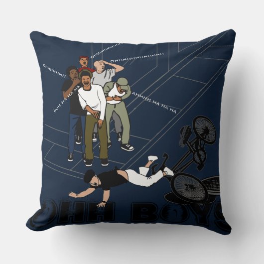 ブルーマン・オン・バイクがマンホールを襲うOH BOYS CRACK クッション (正面)