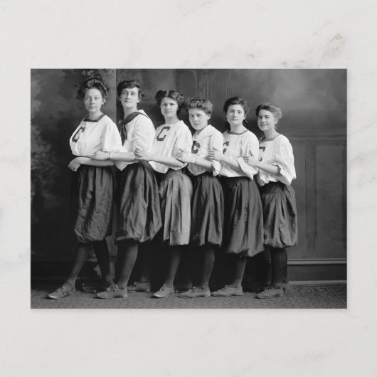 ブルーマーの女の子、1900年代初期 ポストカード (正面)