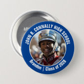 ブルーマーチングバンド写真高校精神 缶バッジ (正面&裏面)