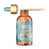 ブルーマーブルと金ゴールド化粧品用ドロッパーボトル ラベル