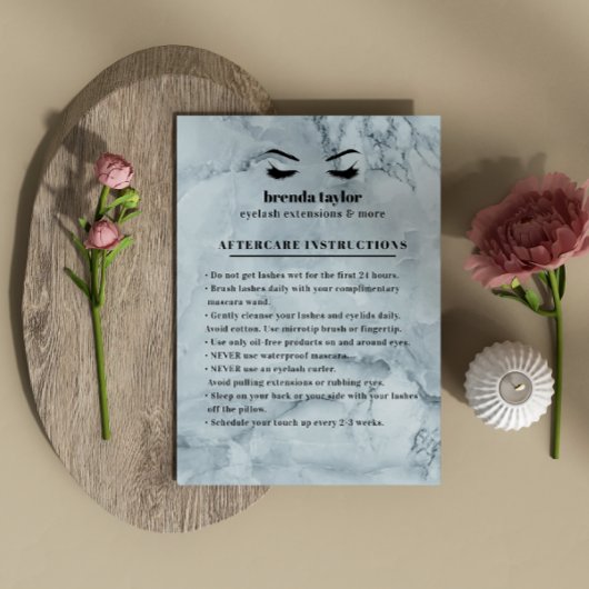 ブルーマーブルまつ毛ブラウバーアフターケアの手順 名刺