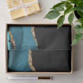 ブルーマーブルアゲートグラマラスブラックゴールデングリッター 薄葉紙 (ギフト)