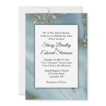 ブルーマーブルアゲート結婚式招待状