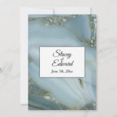 ブルーマーブルアゲート結婚式招待状 招待状 (裏面)