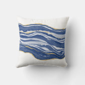 ブルーマーブルアゲート金ゴールドグリッター クッション (裏面)