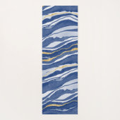 ブルーマーブルアゲート金ゴールドパーソナライズされたグリッター ヨガマット (裏面)