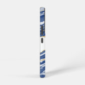 ブルーマーブルアゲート金ゴールドパーソナライズされたグリッター SAMSUNG GALAXYケース (右側面)