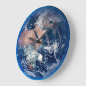 ブルーマーブルアース、2014年衛星写真 ラージ壁時計 (傾斜)