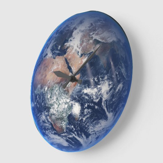 ブルーマーブルアース、2014年衛星写真 ラージ壁時計 (傾斜)