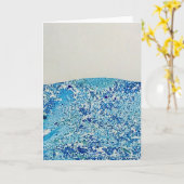 ブルーマーブルアート カード (黄色い花)