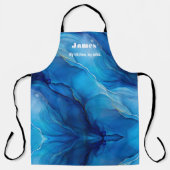 ブルーマーブルエフェクトエレガントスタイル エプロン (正面)