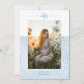 ブルーマーブルエフェクトロマンチックなフォトキンセアニラ 招待状 (正面)