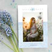 ブルーマーブルエフェクトロマンチックなフォトキンセアニラ 招待状