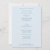 ブルーマーブルエフェクトロマンチックなフォトツインズ卒業 招待状 (裏面)