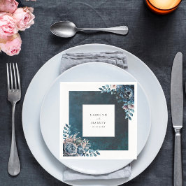 ブルーマーブルエレガントな結婚式 スタンダードカクテルナプキン