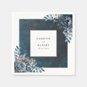 ブルーマーブルエレガントな結婚式 スタンダードカクテルナプキン (正面)