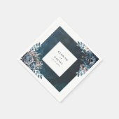 ブルーマーブルエレガントな結婚式 スタンダードカクテルナプキン (角)