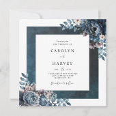 ブルーマーブルエレガントウェディング 招待状 (正面)