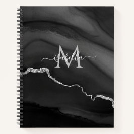 ブルーマーブルカスタムモノグラム箇条書きジャーナル ノートブック