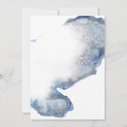 ブルーマーブルグラデーション金ゴールド結婚ズ婚約パーティ 招待状 (裏面)