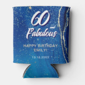 ブルーマーブルグリッター誕生日パーティー 缶クーラー (正面)