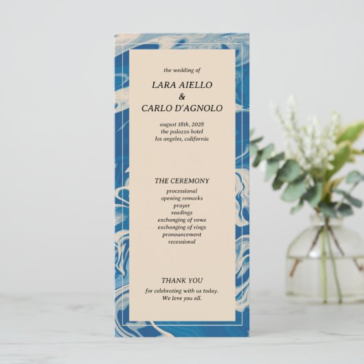 ブルーマーブルコーストモダン結婚式 プログラム (スタンド正面)