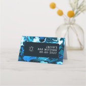 ブルーマーブルスターオブデイヴィッドカスタムバーバルミツワー プレイスカード (裏面)