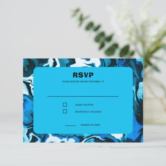 ブルーマーブルスターオブデイヴィッドカスタムバーバルミツワー 出欠カード (スタンド正面)