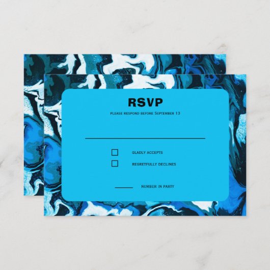 ブルーマーブルスターオブデイヴィッドカスタムバーバルミツワー 出欠カード (正面/裏面)