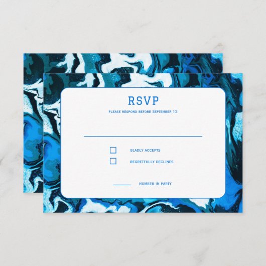 ブルーマーブルスターオブデイヴィッドカスタムバーバルミツワー 出欠カード (正面/裏面)