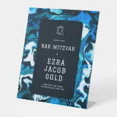 ブルーマーブルスターオブデイヴィッドカスタムバーバルミツワー 台座サイン (正面)