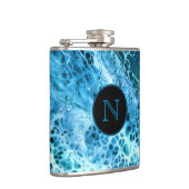 ブルーマーブルスプラッシュモノグラムの フラスク (右)