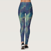 ブルーマーブルスワール抽象芸術 レギンス (裏面)