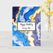 ブルーマーブルソンズ誕生日 カード (黄色い花)