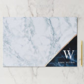 ブルーマーブルバラ金ゴールドモノグラム名前をカスタムする ペーパーパッド (インサイチュ)