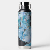 ブルーマーブルパターン（の模様が）あるトール銅真空32oz ウォーターボトル (正面)