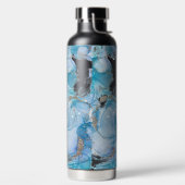 ブルーマーブルパターン（の模様が）あるトール銅真空32oz ウォーターボトル (左面)