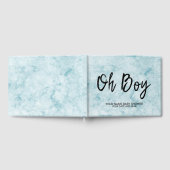 ブルーマーブルパーソナライズされた男の赤ちゃんシャワーゲストブック ゲストブック (全面)